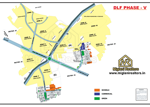 DLF Phase 5 Map